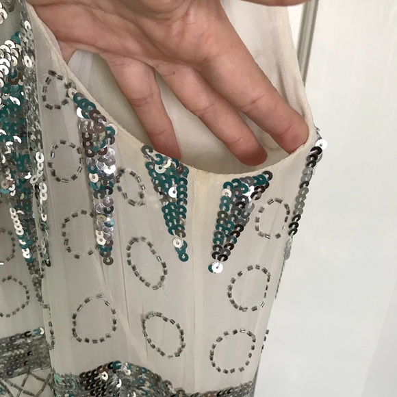 BCBG MaxAzria Sequin Shift Cocktail Dress - Picture 7 of 8